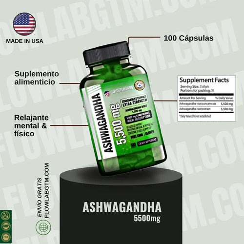 Ashwagandha Fórmula Americana ¡Reduce cortisol, elimina el estrés y renueva tu vida!