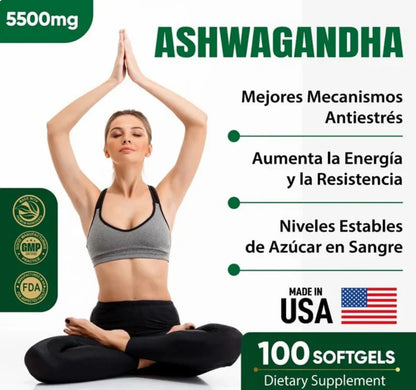 Ashwagandha Fórmula Americana ¡Reduce cortisol, elimina el estrés y renueva tu vida!